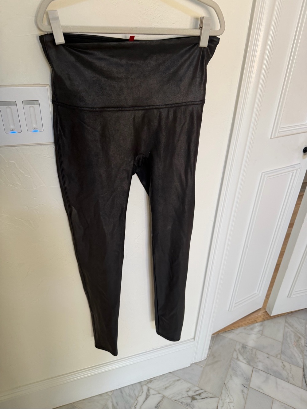 SPANX Black Faux Leather High-Rise Leggings
